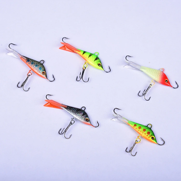 Flat balanced ice hook mini lead fishing lure