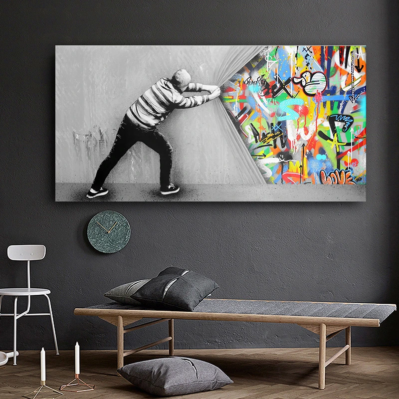 Personality creative street graffiti decoration canvas painting