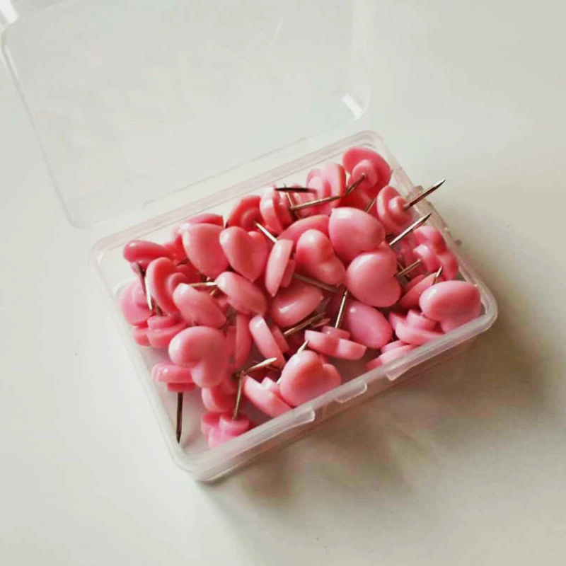 Creative office stationery heart-shaped plastic pushpin