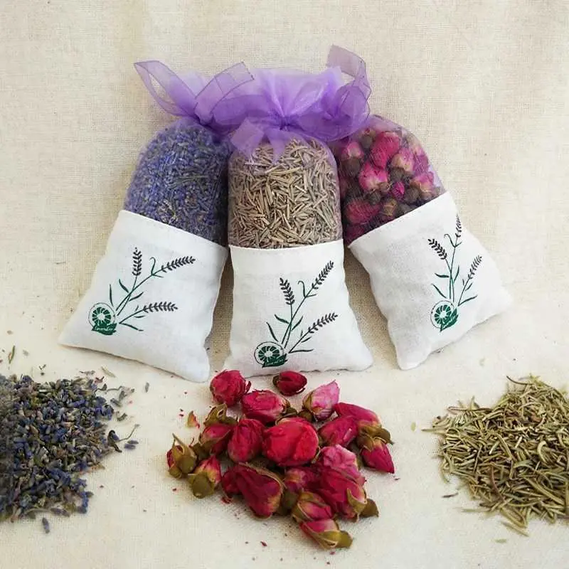 Natural dried flower sachet