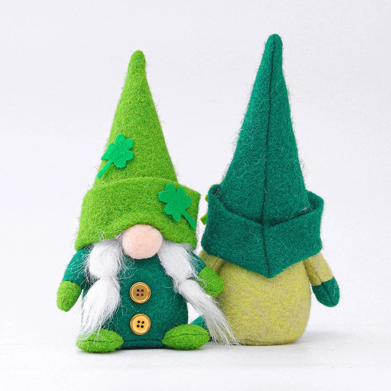 Faceless Old Man, Green Leaf Ornament, Green Hat Doll