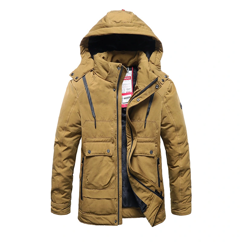 Large Size Mid Length And Fleece Tooling Padded Jacket Men