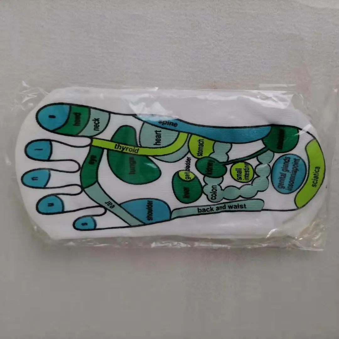Cross-Border Socks Export All English Graphic Socks Foreign Trade Sole Acupoint Graphic Socks Scraping Board Wholesale
