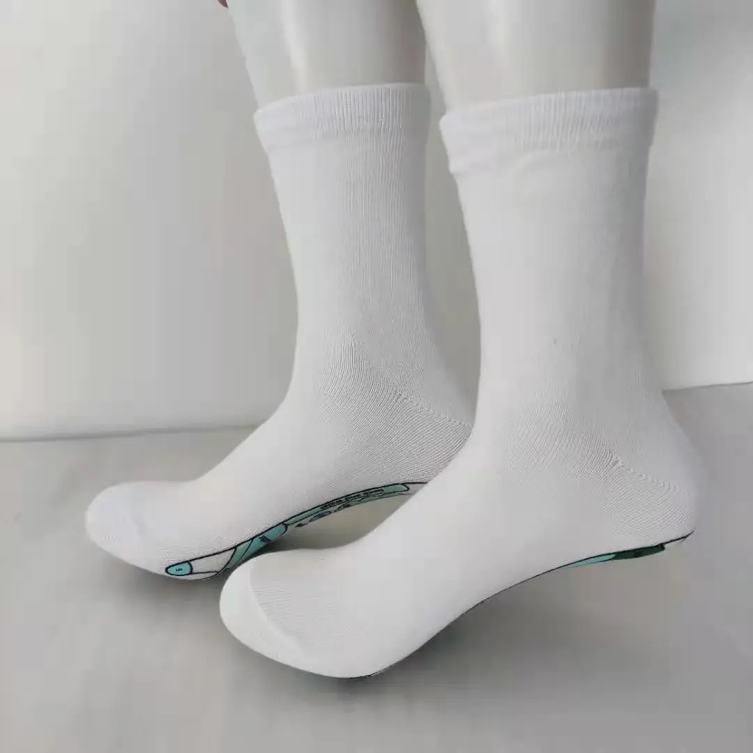 Cross-Border Socks Export All English Graphic Socks Foreign Trade Sole Acupoint Graphic Socks Scraping Board Wholesale