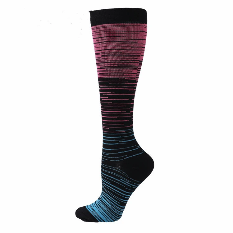 Gradient Mixed Color  Men's And Women's Mid-tube Sports Nylon Socks