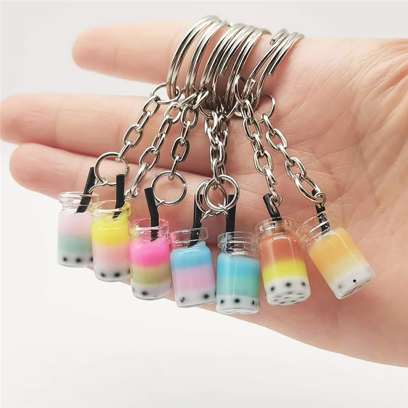 Creative Mini Pearl Milk Tea Keychain