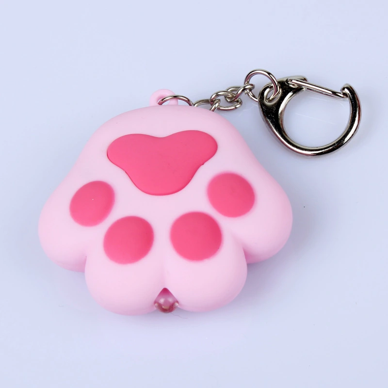 Autumn And Winter Cat Paw Keychain Ring Chain Bell Pendant Vocal Light Emitting Gift Creative Mobile Phone Shell Car Interior Accessories