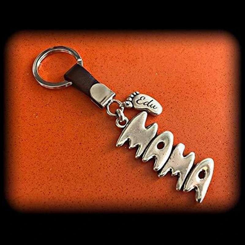 New European and American leather keychain customization Mother's Day gift