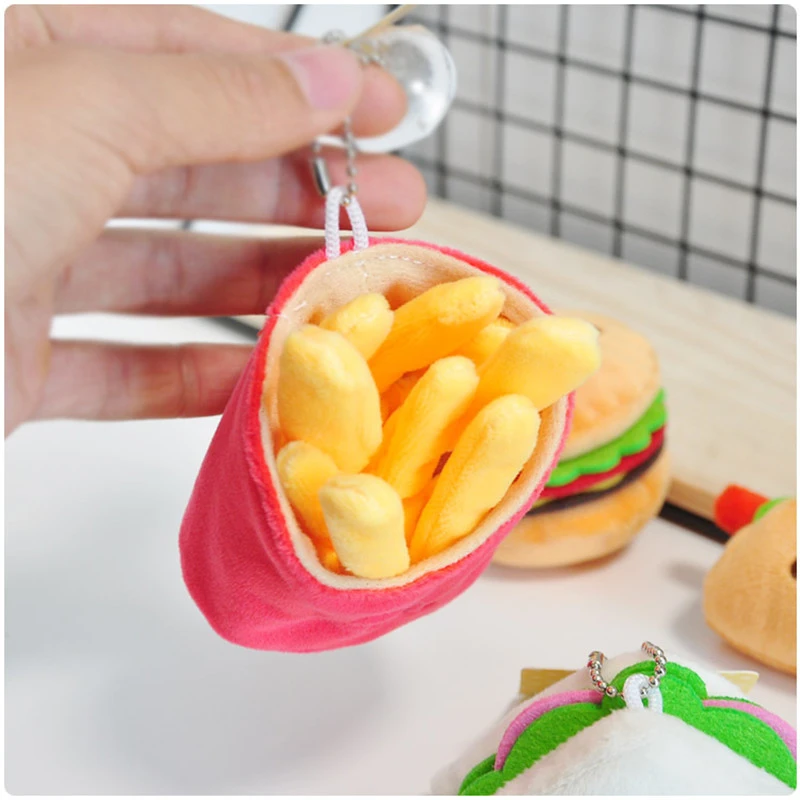 Korean Style Hamburger Sandwich Cute Plush Pendant Keychain