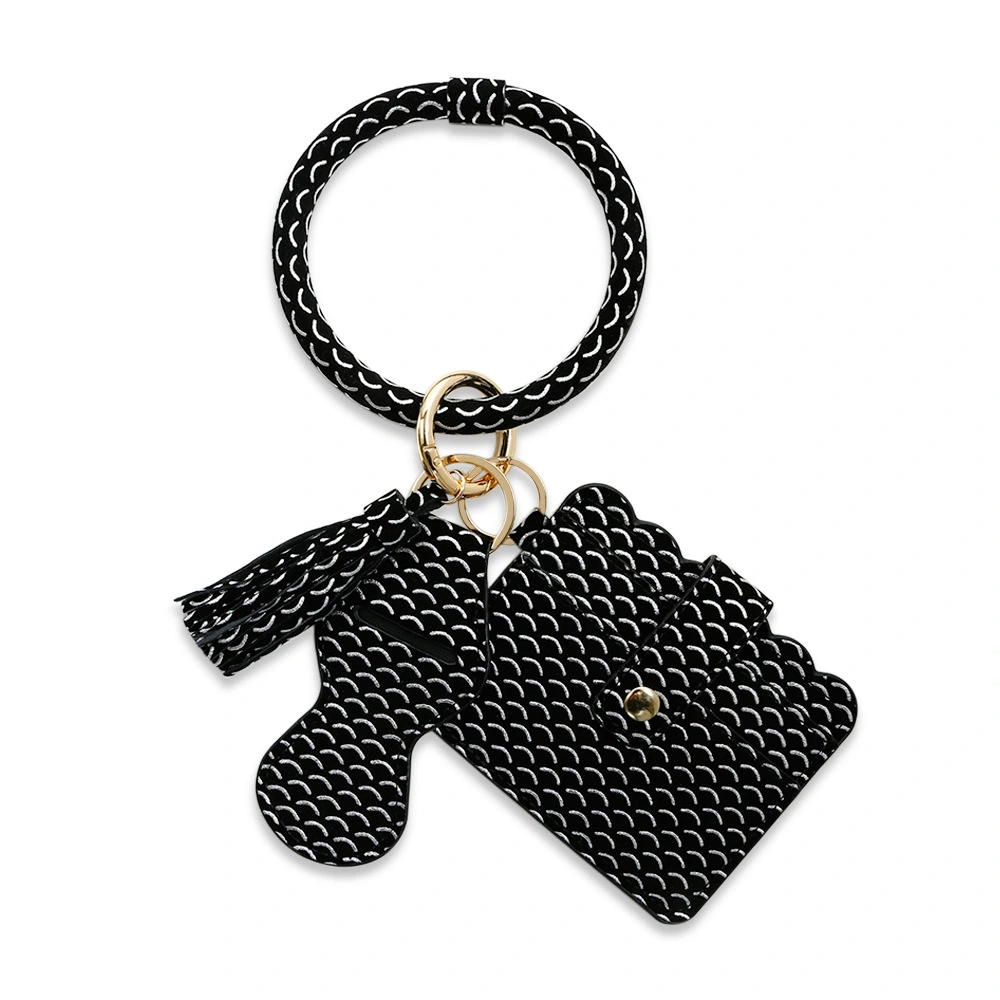 Hot Sale Leather Lipstick Bag PU Card Bag Bracelet Bracelet Key Ring Women