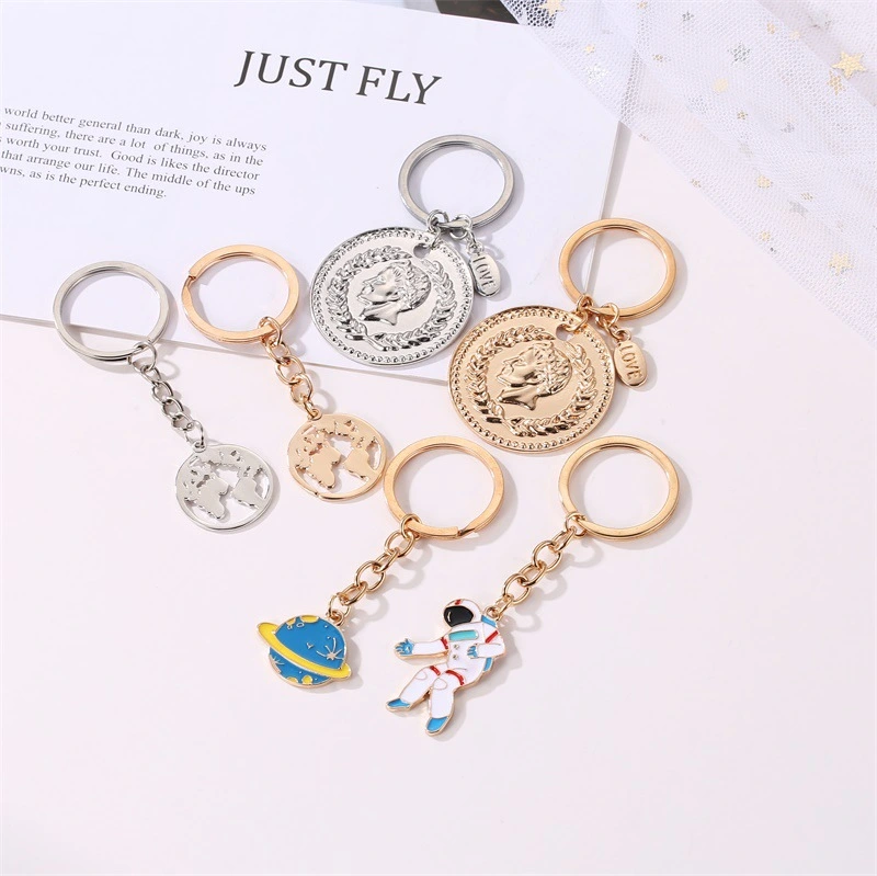 Accessories Cute Cartoon Planet Metal Keychain Key Chain Love