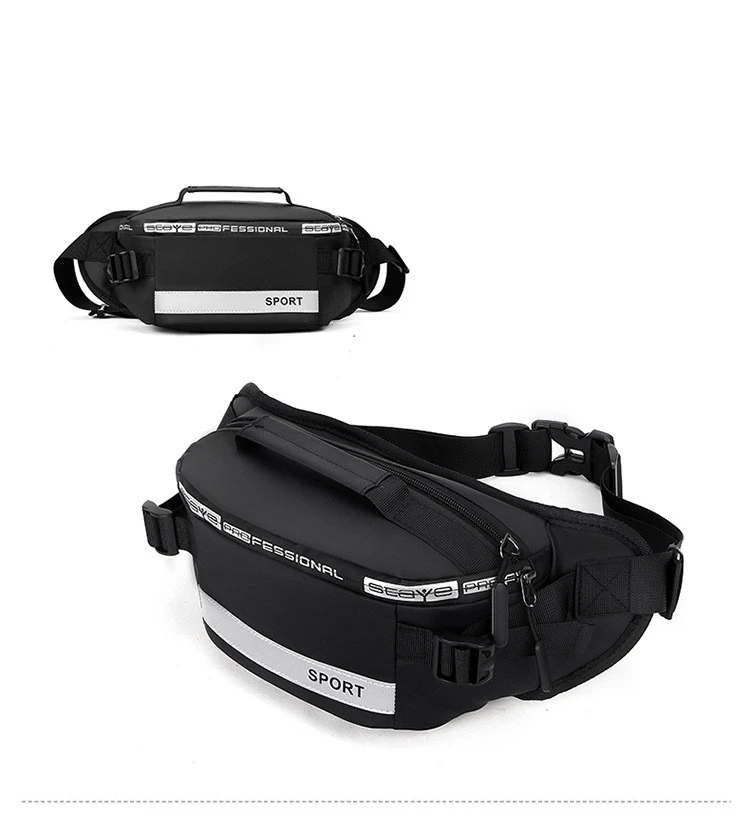 Men's Korean Style Multi-layer Large Capacity Waterproof Nylon Belt Bag