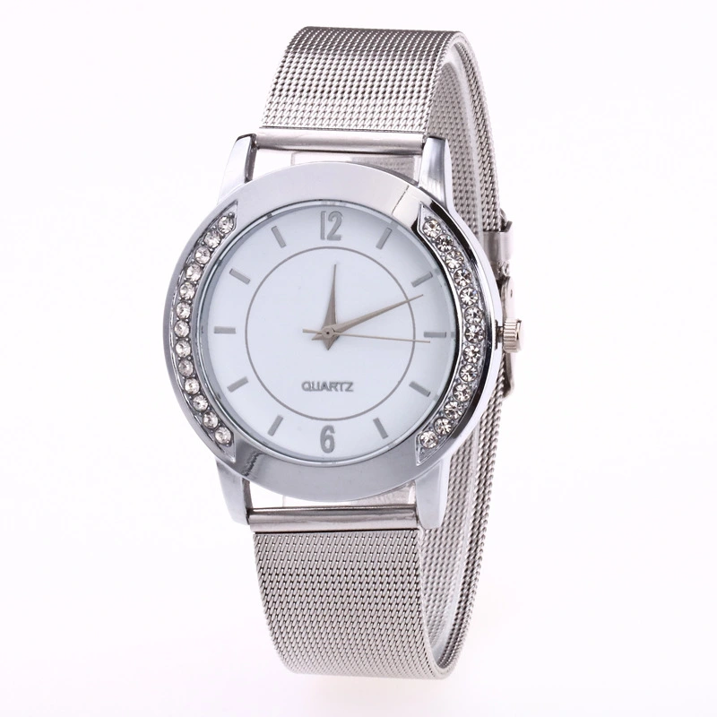 Mesh Strap Stainless Steel Strap Decorative Metal Digital Casual Watch Quartz Watch