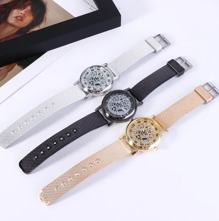 Fashion Hollow Soft Mesh Strap Quartz Watch