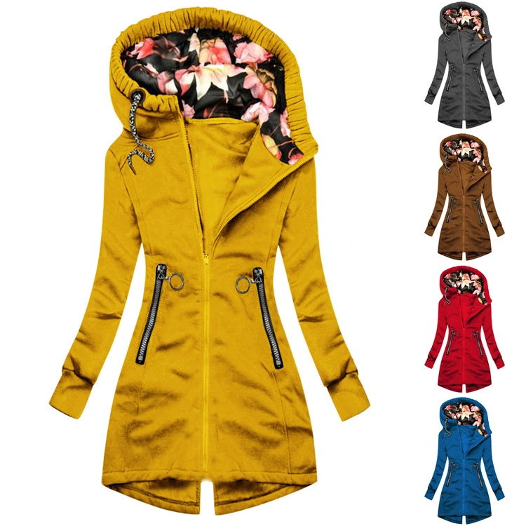 Hooded Long Sleeve Cardigan Zip Sweatshirt