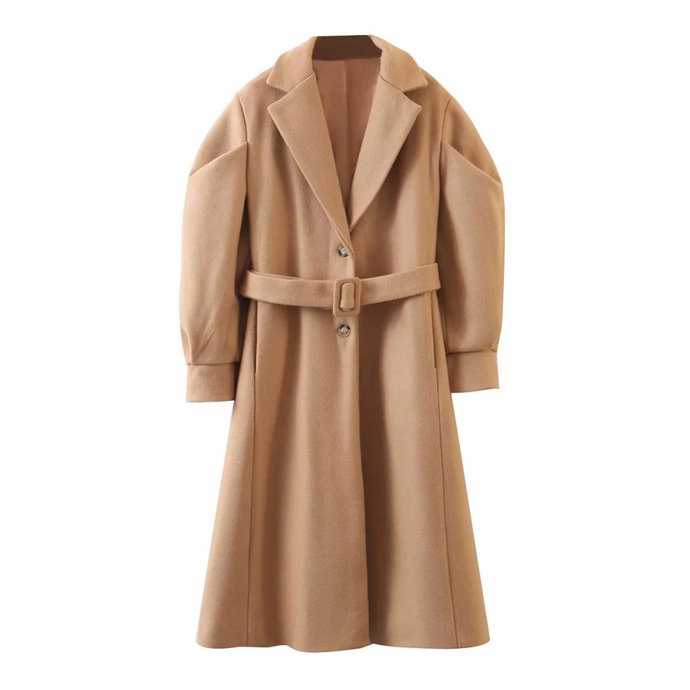 Autumn New Retro Loose Long Woolen Trench Coat