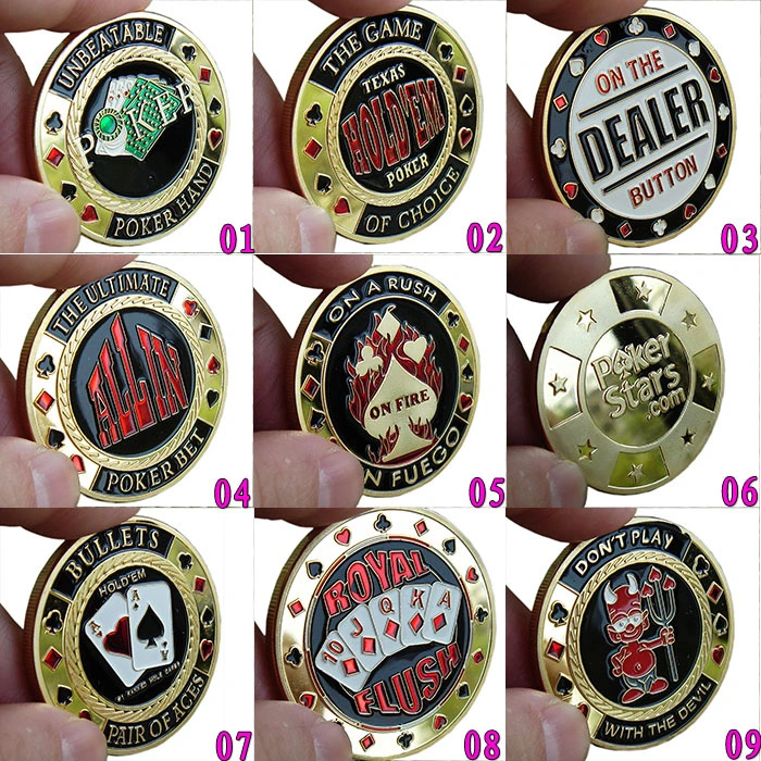 Texas Holdem Holder Pressing Chip Metal Chips Commemorative Coin Gift