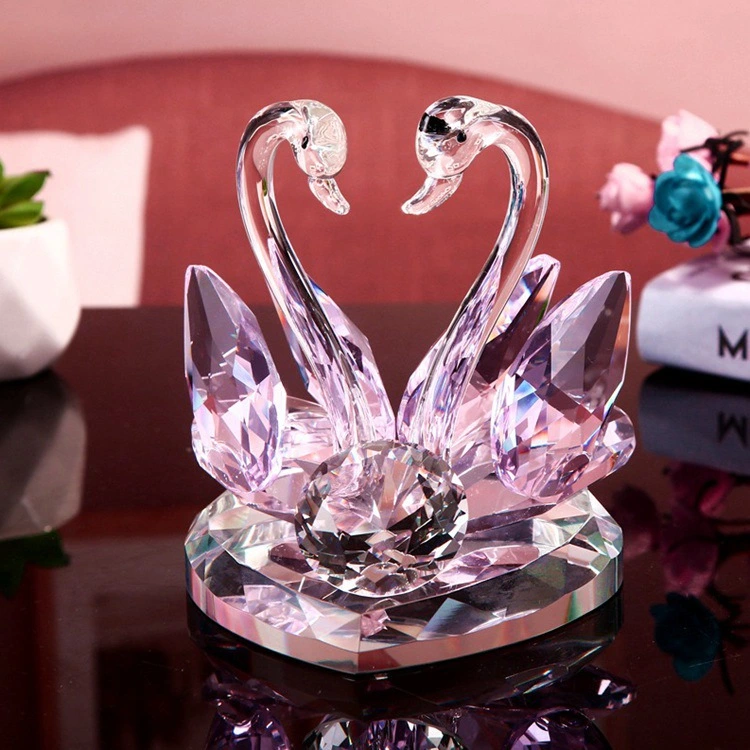 Noble Purple Crystal Swan Wedding Gift Souvenir Pink Blue Birthday Gift For Girls