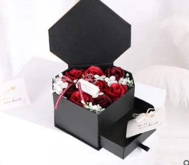 Net Red Hot Heart-shaped Drawer Soap Flower Gift Box For Girlfriend's Birthday Gift