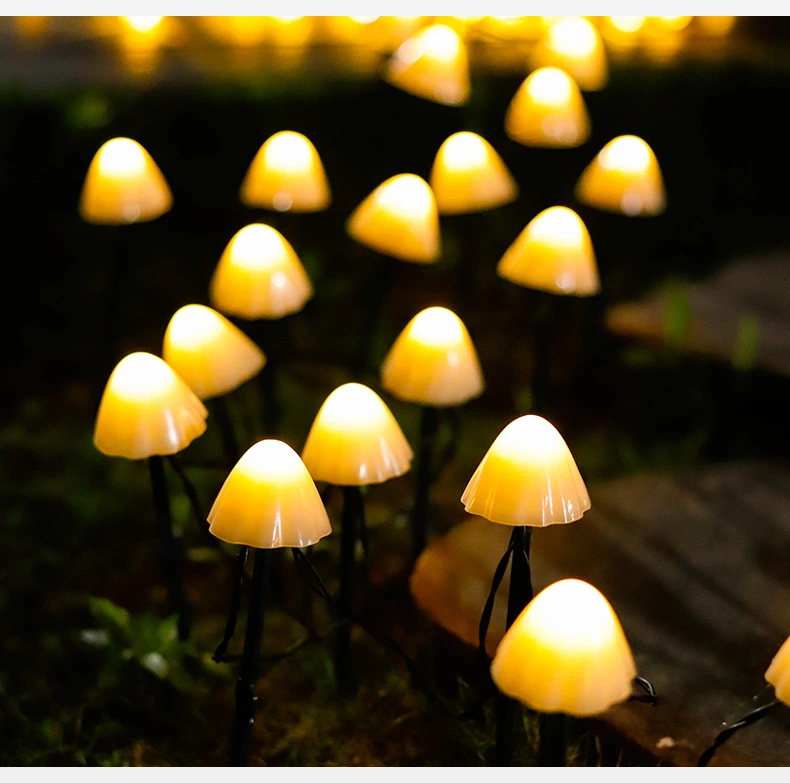 Solar String Lights With Mushroom String Lights