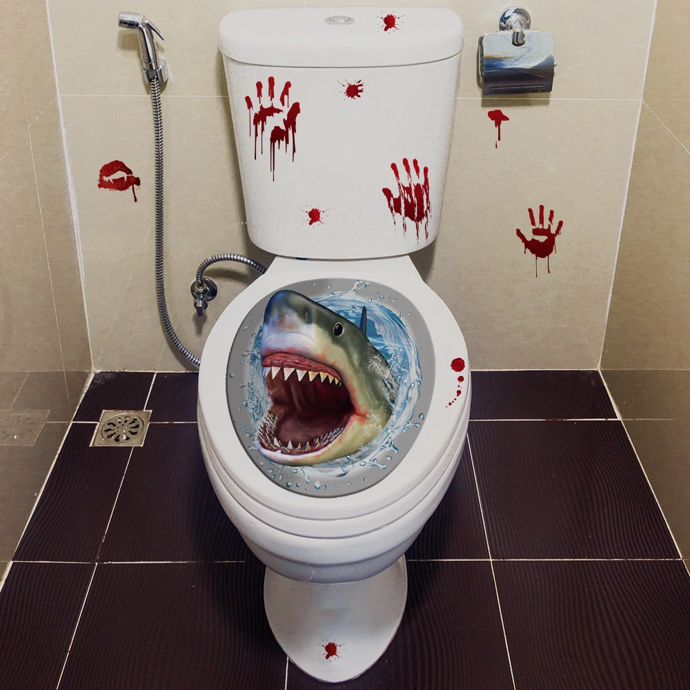 Theme Restaurant Halloween Series Midnight Return To The Soul Toilet Horror Toilet Sticker