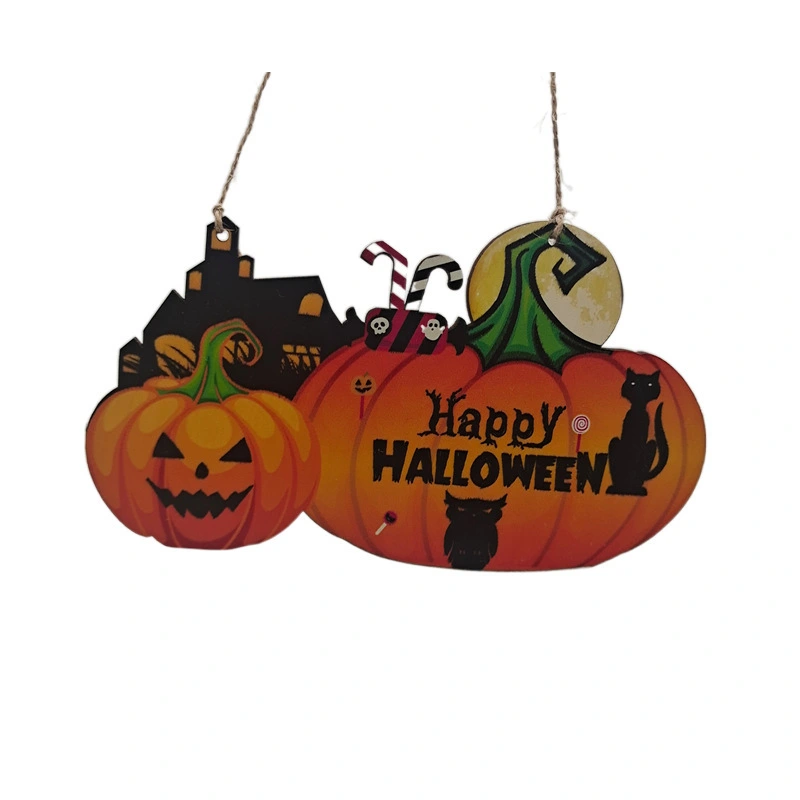 Party Decoration Halloween Wooden Pendant Ornaments Props