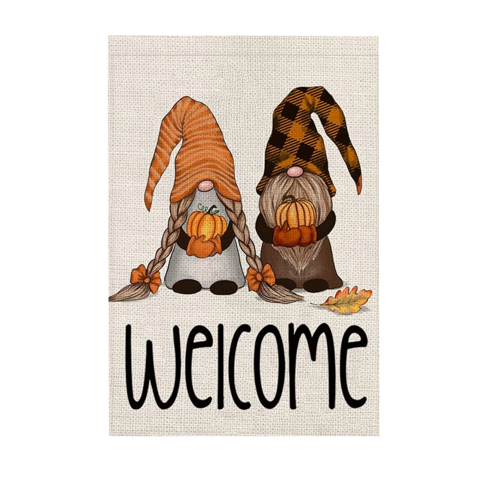 Pumpkin Gnome Man Kitten Halloween Banner