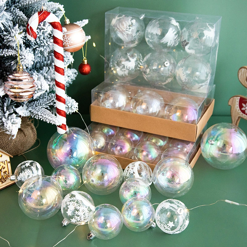 Transparent Christmas Ball Boxed Large Pendant Decoration Plastic