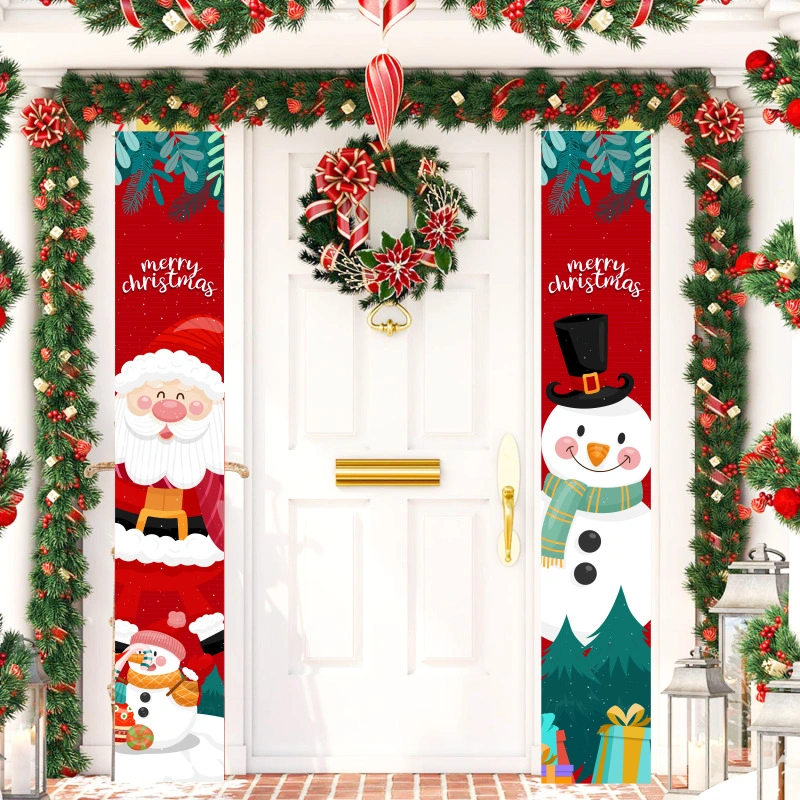 Christmas Couplet Curtain Hanging Cloth Lattice Decoration Hanging Flag