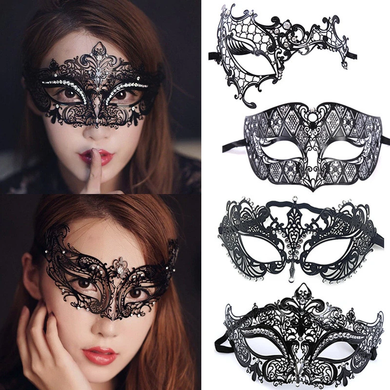 Metal Diamond Mask Festival Masquerade Adult Princess Half Face Men And Women Wrought Iron