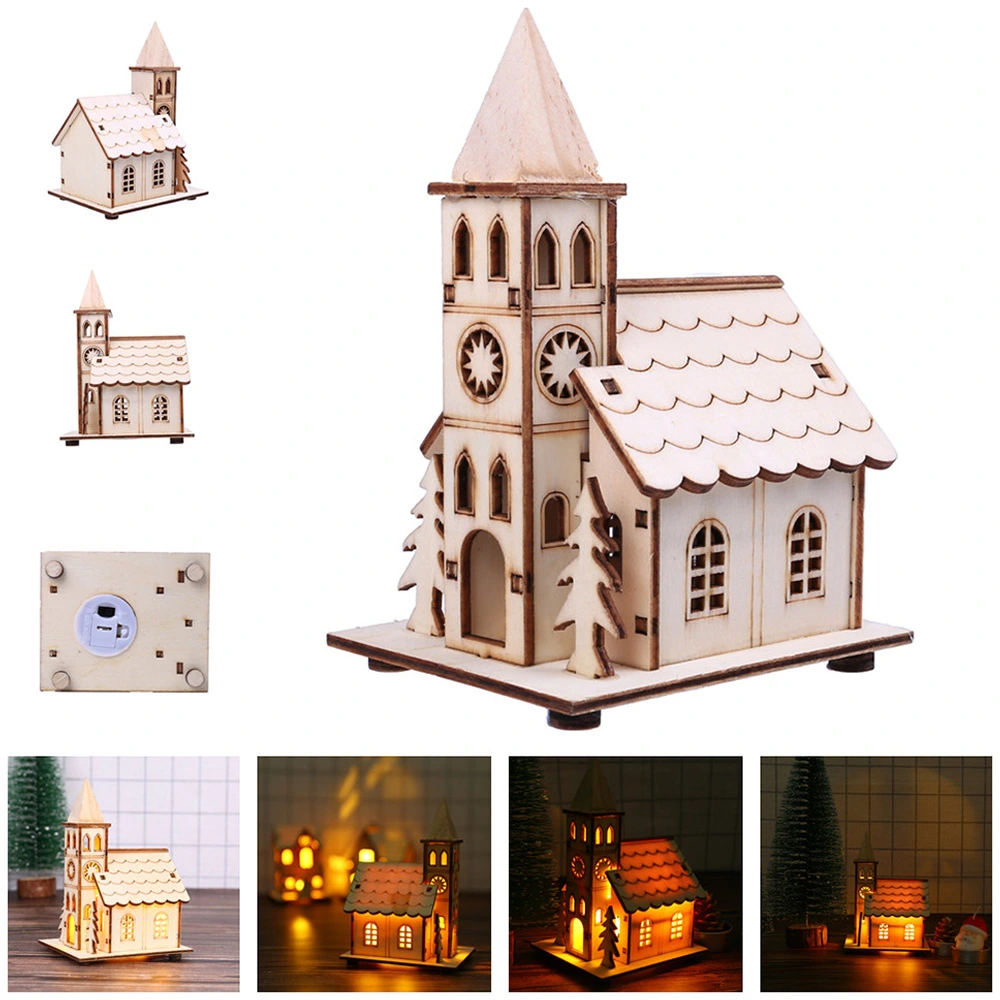 LED christmas chalet christmas wooden small house