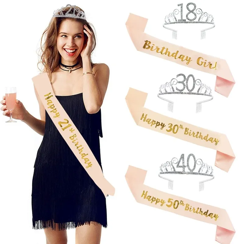 Birthday Party Single Layer Bronzing Shoulder Strap Etiquette Strap