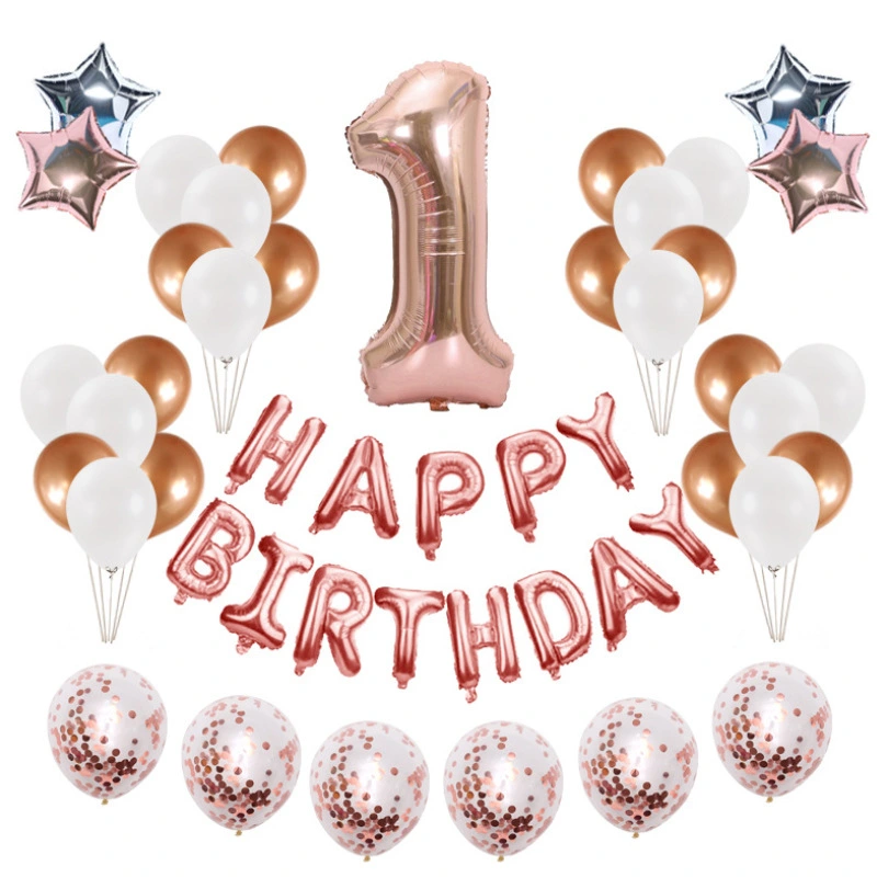 Birthday Party Sequined Balloon Background Decoration Set