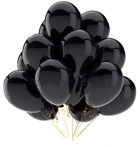 Black gold silver white balloon