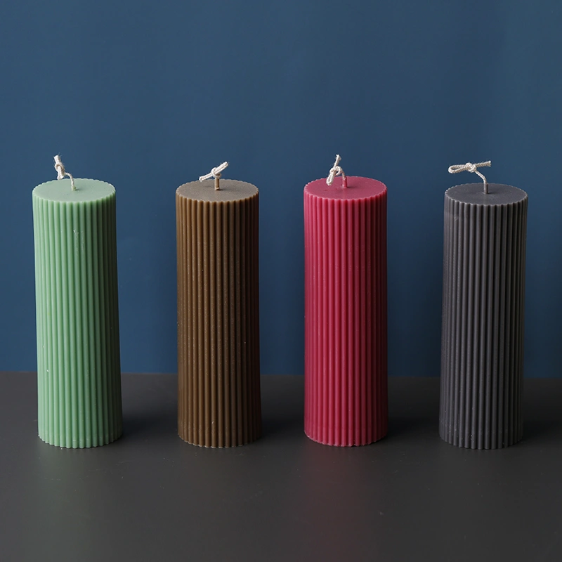 Vertical stripes cylindrical candle acrylic mold