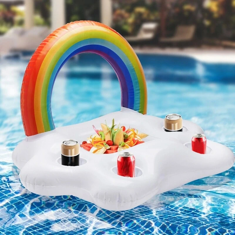 Rainbow cloud cup holder cola beer drink inflatable water ice bar