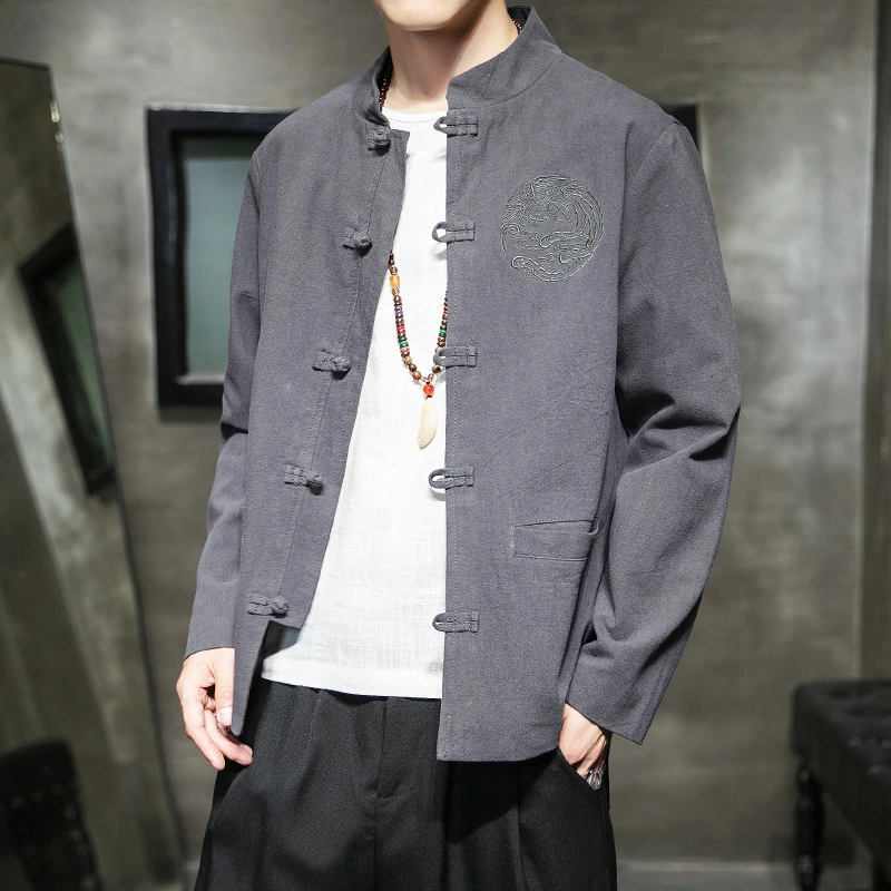 Cardigan Men Japanese Kimono Long-sleeved Shirt Mens 