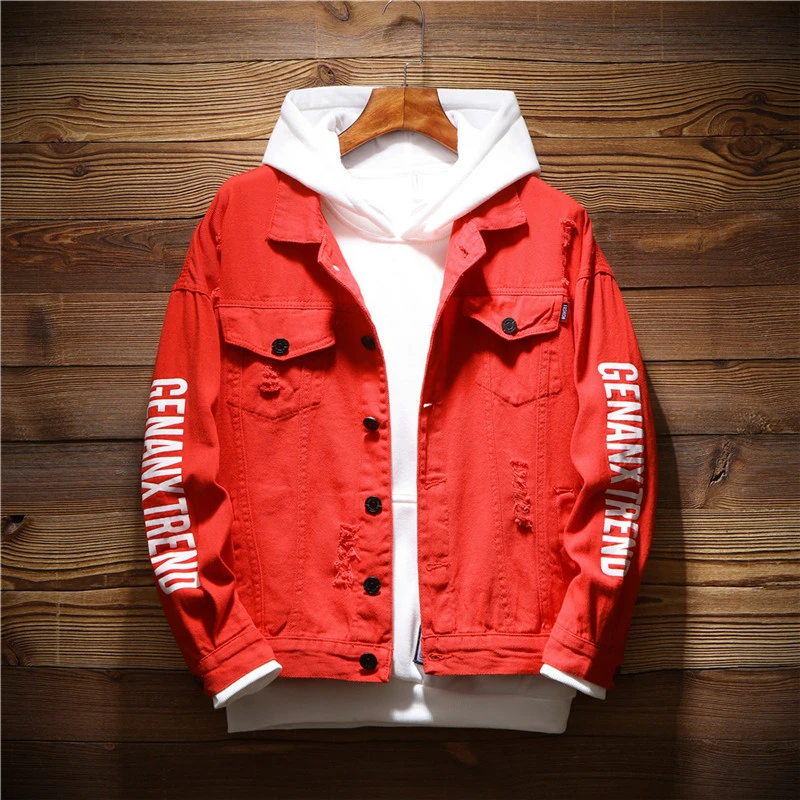 New Printed Denim Jacket Men's Autumn Trend