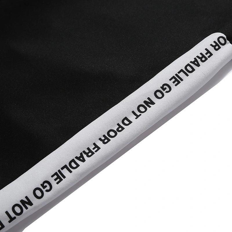 Hooded stripe letter sports suit