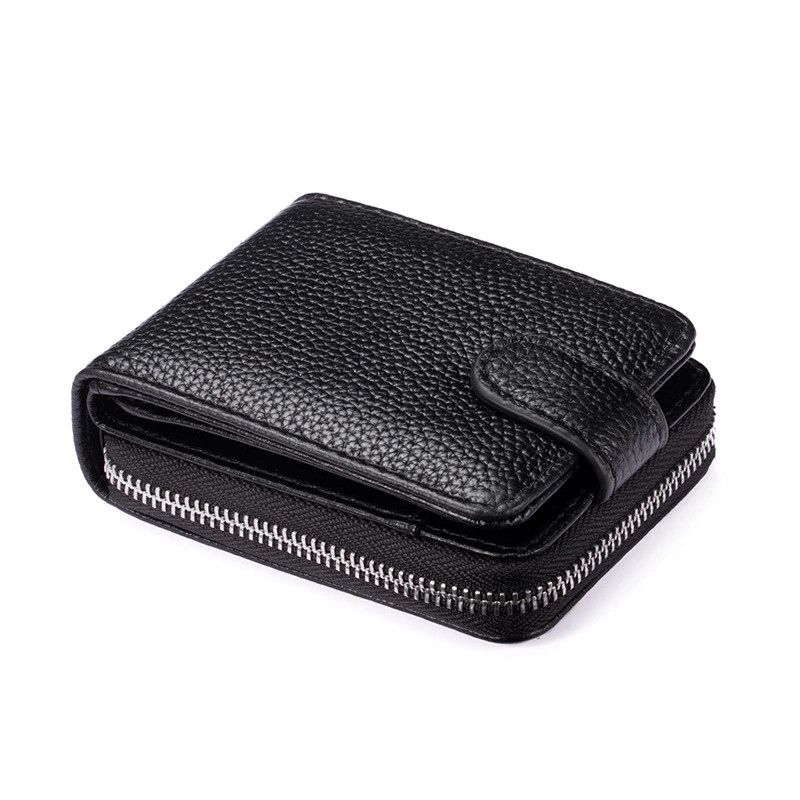 Men's Bag First Layer Leather Driver's License Bag Multi-FunctionCard Bag Anti-Theft Swipe Multi-Card Wallet ID Bag