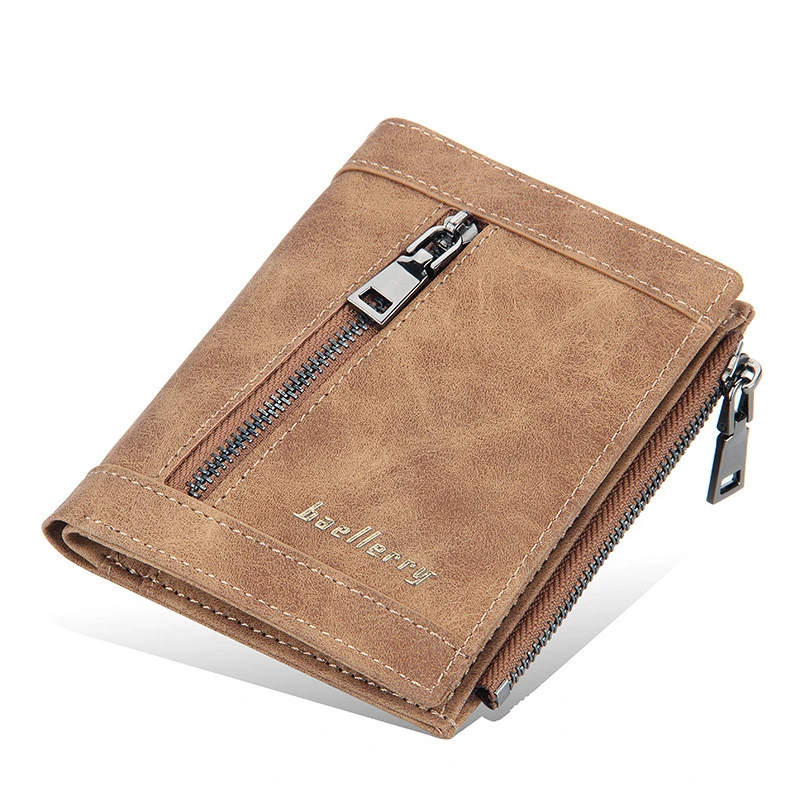 Vertical Multi-card Position Zipper Wallet Youth Buckle Thin Wallet