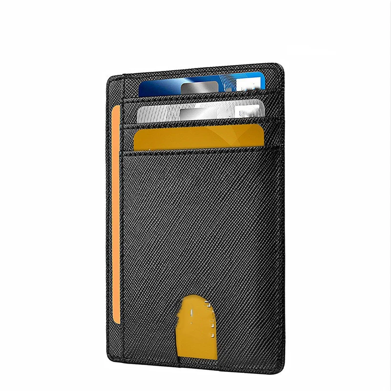 Card Holder Leather Foreign Trade Men RFID Anti-theft Swiping European And American Card Holder Male Zinc Hot Products Card Holder