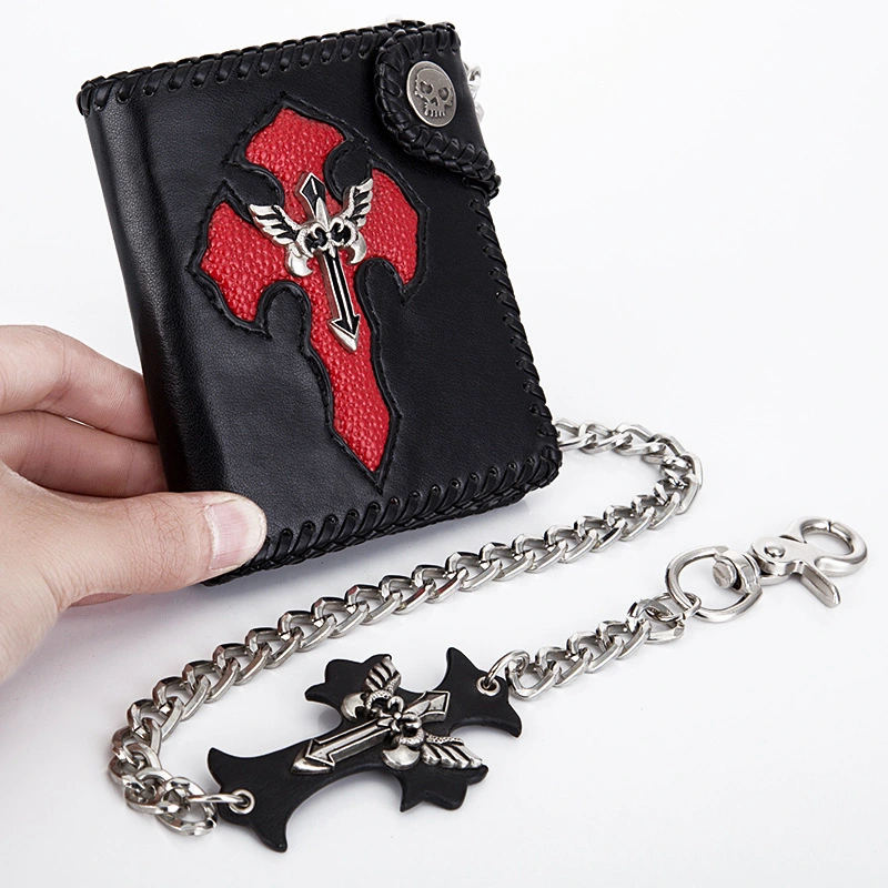 Short cross wallet with chain