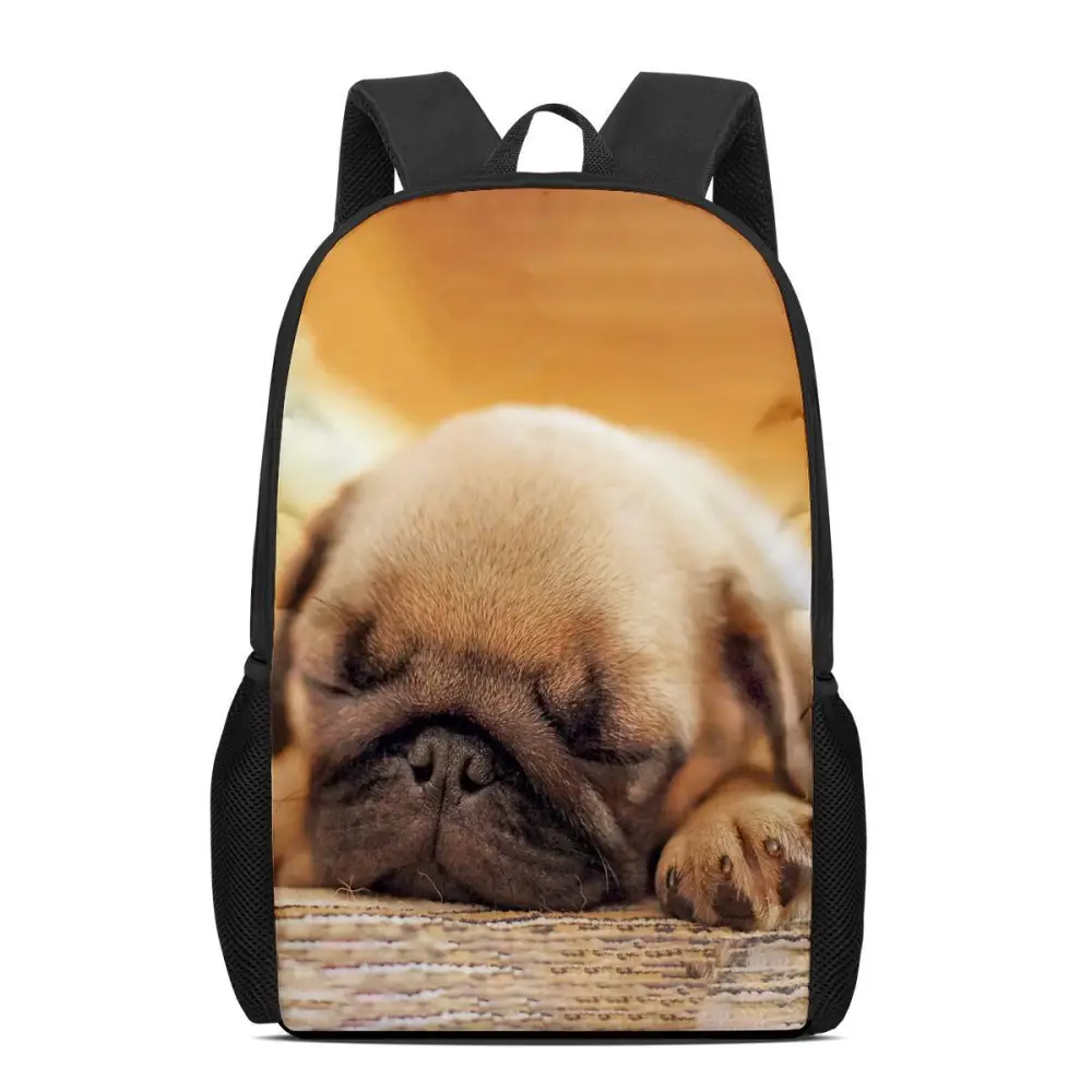 Pug Dog Custom Pattern Student Backpack