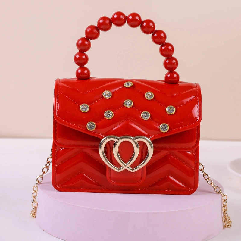 One Shoulder Messenger Mini Chain Key Pearl Jelly Bag