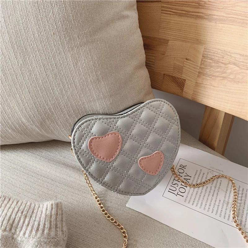 One shoulder crossbody bag for children with hearts