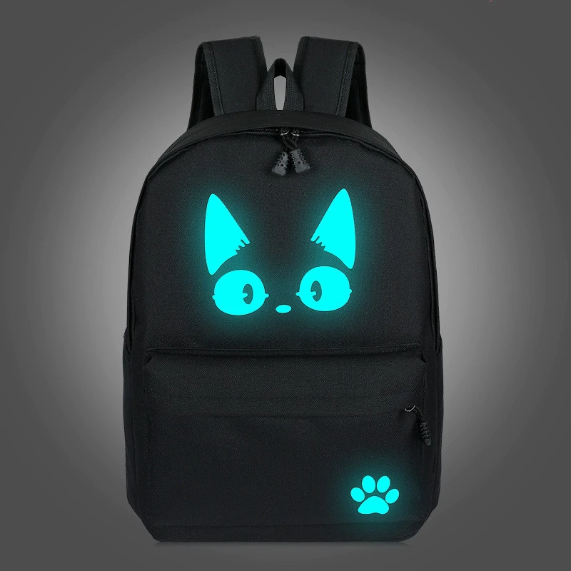 Casual college style canvas luminous backpack