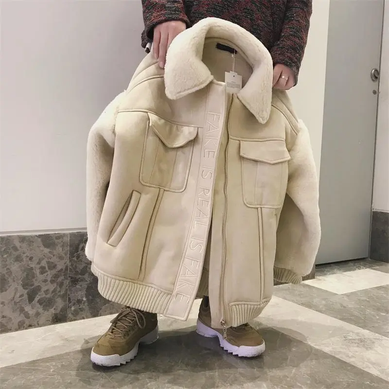 Men's lamb hair slim coat