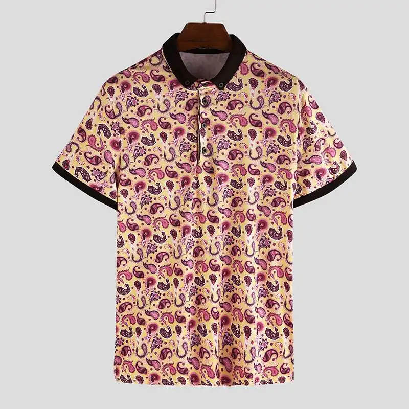 Printed men's shirt short sleeve