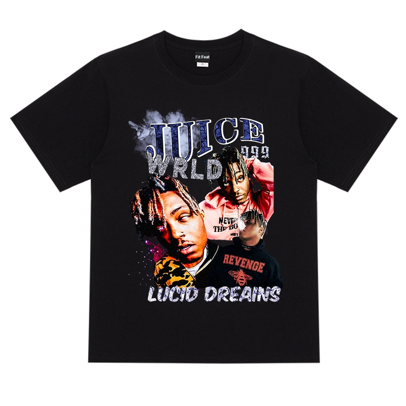 Hip-hop singer portrait printed short sleeve